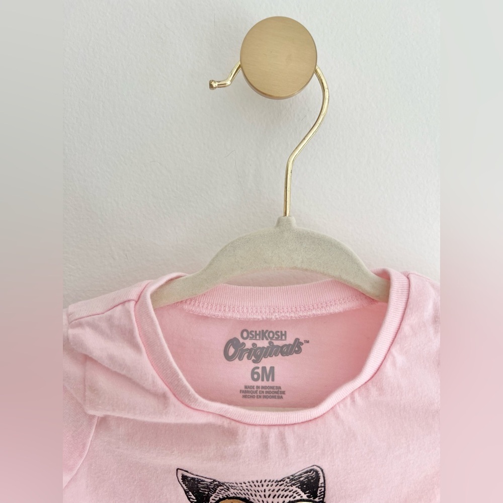 💫$4/ADD ON💫 OshKosh Pink Cat Long Sleeve Tee - Baby Girl 6 MTH - Picture 2 of 5